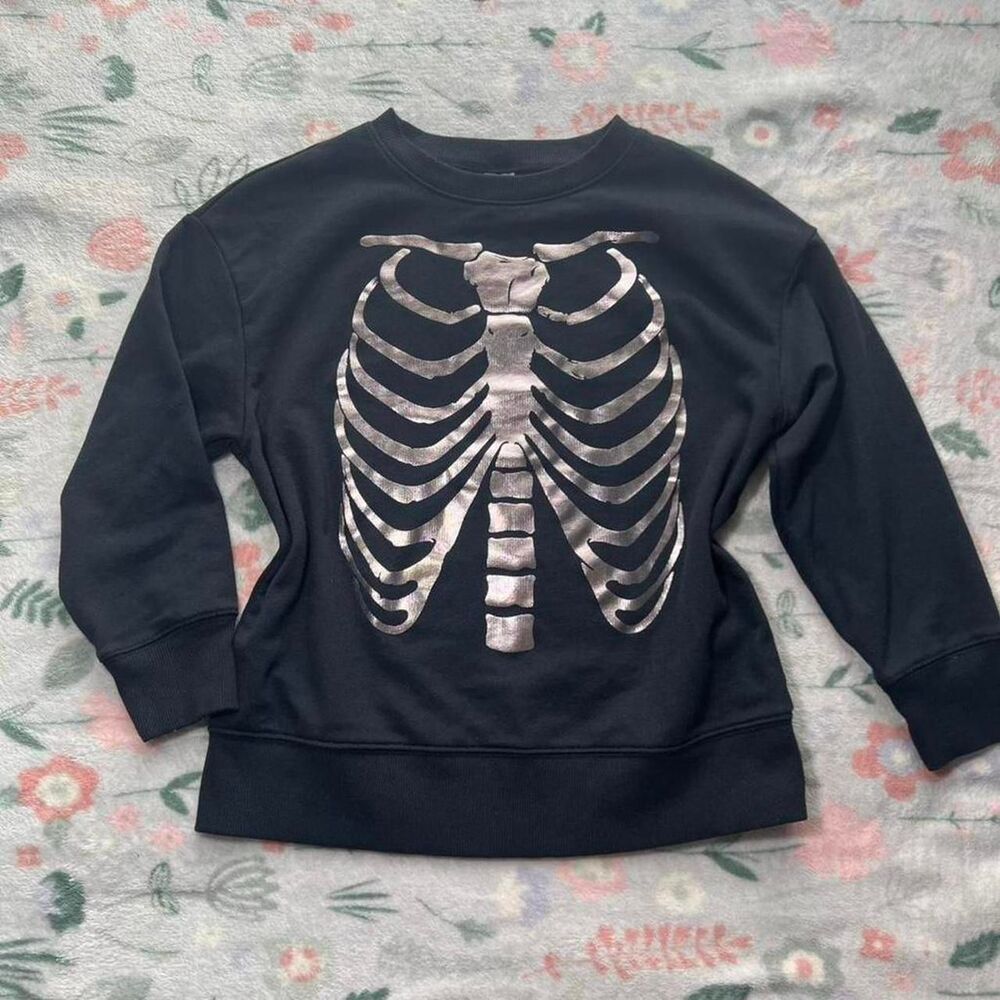 Carter's Halloween Skeleton Rib Cage Sweatshirt 7 Grunge Goth Indie Skater Y2K